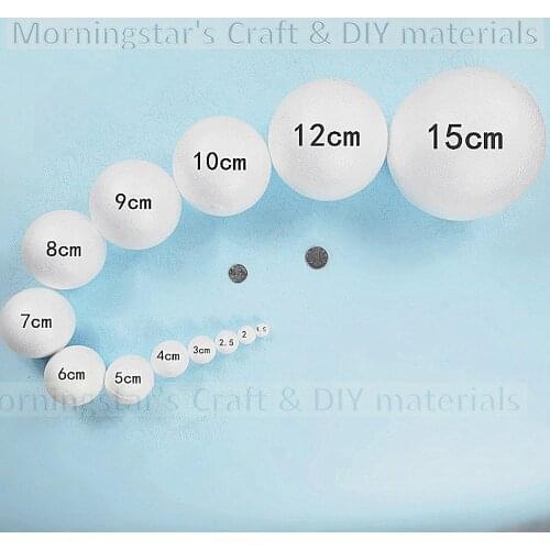 1/2/4/7/8/9/12/20/30cm Modelling White Polystyrene Styrofoam Foam Balls Craft Balls For DIY Christmas Party Decoration Supplies