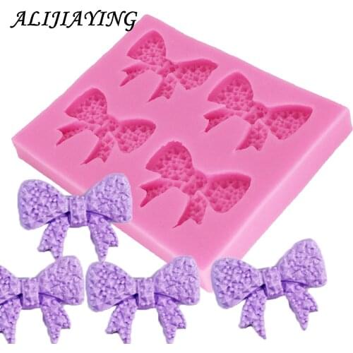 1Pcs Gemstone shape bow Silicone Mold,Sugarcraft Cake Decorating Tools,Fondant Chocolate Molds Cake Border Mould D0350