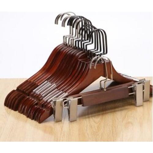 10 pcs/lot Wooden Clothes Hangers Men Women Solid Wood Pant Rack for Kids Adult Clothing Hangers for Coat Suit Wedding Dress