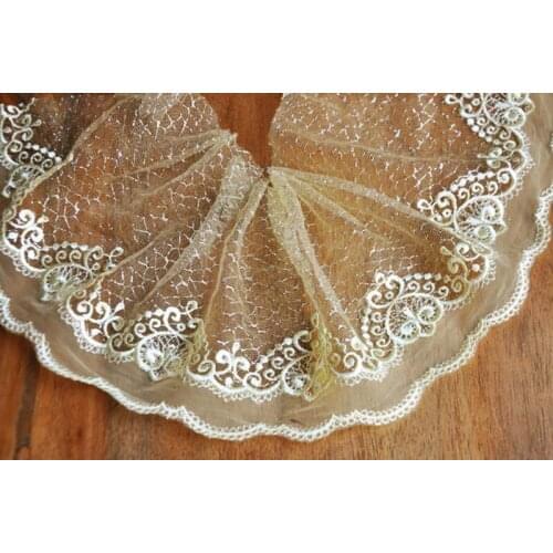 15Yards Yellow Lace Trimmings Embroidered Laces Trim Fabric DIY Crafts Sewing Accessories Garters Garments