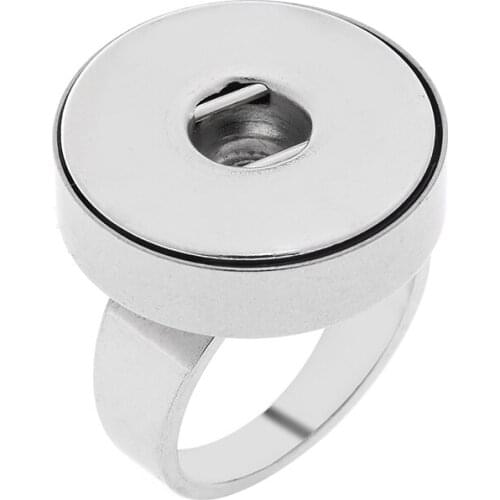 18mm Stainless steel snap button jewelrys ring Unisex OEM, ODM XH003