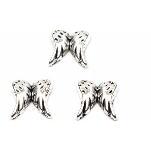 20Pcs/Lot Angel Wing Alloy Floating Charms Hand-made DIY for Glass Lockets