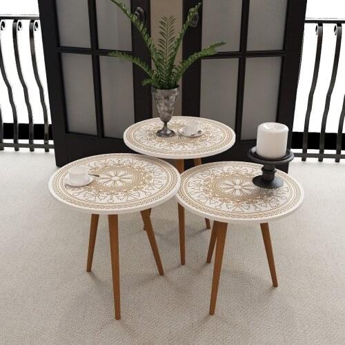 3 pieces coffee table patterned living room coffee table lounge table side table tea table quality products