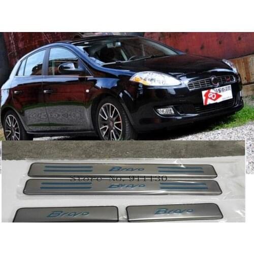 4pcs Car Door Sill Protector Sticker stainless steel For Fiat Bravo