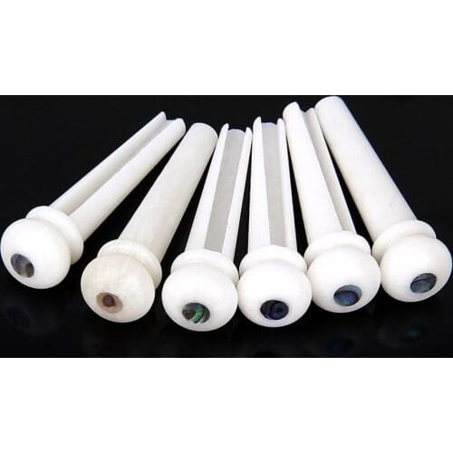 6pcs White Bone Abalone Bridge Pins+Nail Puller for Folk Guitar Guitar Repair Maintenance Tool Replacement Accessories
