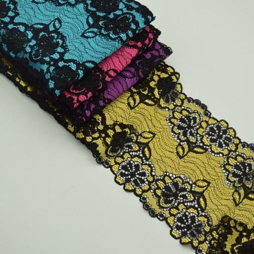9.5Yards Beautiful Lace Stretch Floral Lingerie Headband Elastic DIY lace wide16.5cm