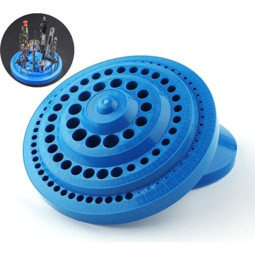 100 Holes Portable Round Shape Plastic Drill Bit Storage Case Drill Bits Empty Storage Box Stand Hole Bore Organizer Accessories