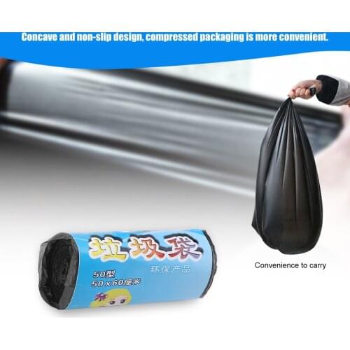 3 Rolls 45 Pcs Black Disposable Garbage Bag Household 50*45cm Cleaning Environmental Protection Thick Plastic Garbage Bags