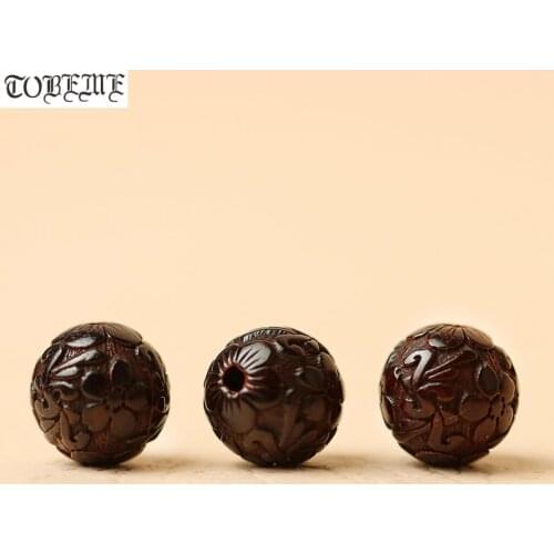 Handmade Redsandalwood Flower Beads Genuine Indian Redsandalwood Beads DIY Tibetan Malas Markers Rosary Accessories
