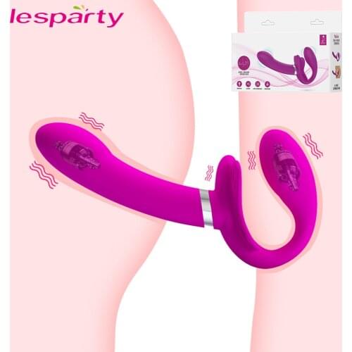 Strapless Strap-on Dildo Vibrators for Women Double-heads Vibrating Penis Lesbian Erotic Toys for Adult Sex Toys for Couples