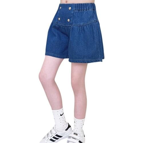 Girls Short Jeans Solid Color Childrens Jeans For Girl Summer Jeans For Kids Casual Style Childrens Jeans Clothes