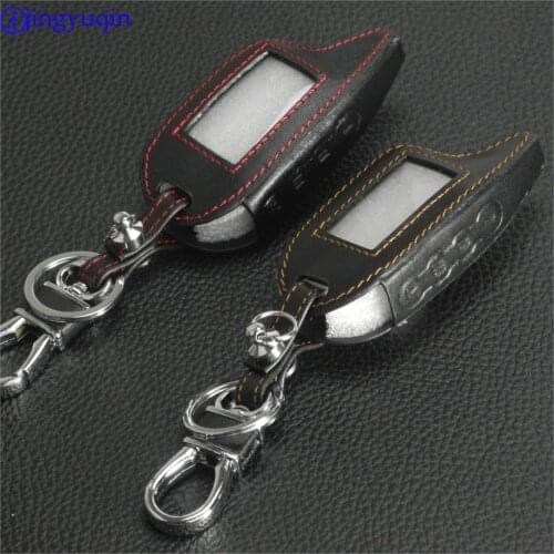 Jingyuqin Magicar 4 Buttons For LCD Cover Two Way Car Alarm System M6/M7/M8/M9 Remote Leather Car Key Cover Case