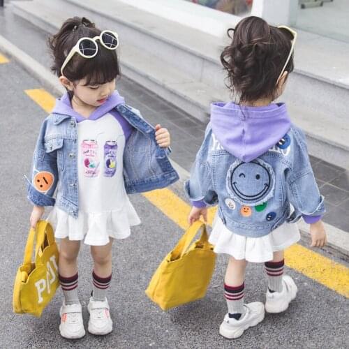 Girls Spring Cotton Denim Jacket Baby Clothes Outerwear Little Infant Kids Cute Embroidered Princess Coat Children Clothing X70