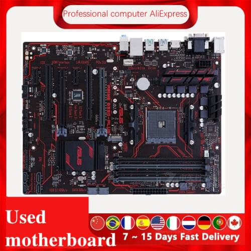 For ASUS PRIME B350-PLUS Motherboard Socket AM4 DDR4 For AMD B350M B350 Original Desktop Mainboard SATA III Used Mainboard