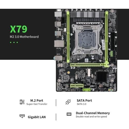 X79M2 3.0 Motherboard 1000Mbps Network Card SATA3.0 USB3.0 DDR3 Dual Channel Memory M-ATX Mainboard 2011Socket Xeon E5 processor