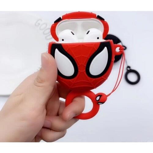 Cartoon Avengers Bluetooth Earphone Protective Case Spiderman Ironman Mini Storage Bag Anti-fall Cute Earphone Box Coin Purse