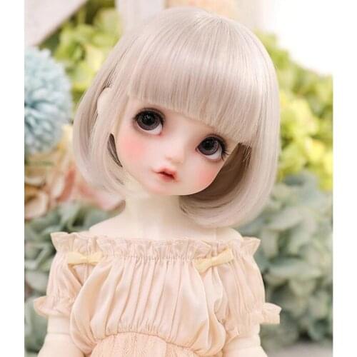 5 Color Doll Wig 1/3 1/4 1/6 BJD Wig 6-7'',7-8'',8-9'' Short Wig Synthetic Doll Hair for Girl Doll Toy Gift Brown Pink Gold BJD
