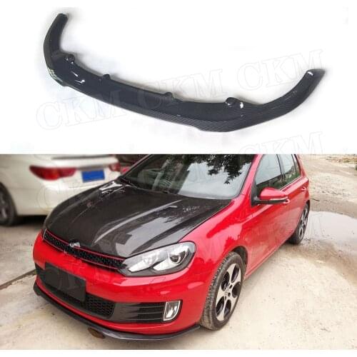 Carbon Fiber Front Lip Aprons Spoiler For Volkswagen VW Golf 6 VI MK6 GTI 2010-2013 FRP RZ Style Bumper Protector Car Styling