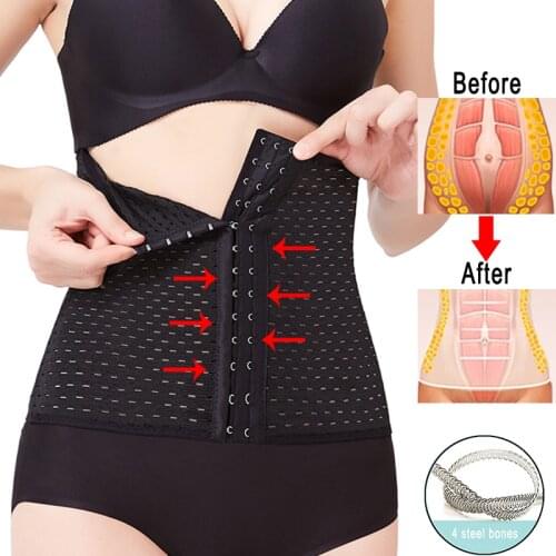 Women Slimming Sheath Waist Trainer Flat Belly Reducing Belt Body Shaper Modeling Straps Corset Tummy Shapewear Sexy Girdle Faja