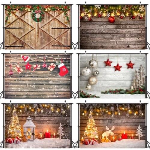 Christmas Wooden Board Photography Background Texture Portrait Photozone Snowflakes Christmas Ball Decoration Backdrops