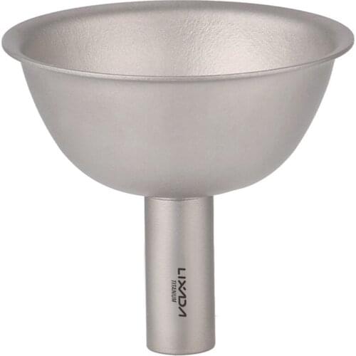 Lixada Titanium Flask Funnel Titanium Funnel Wine Liquid Filling Funnels for Bottles Flasks Containers