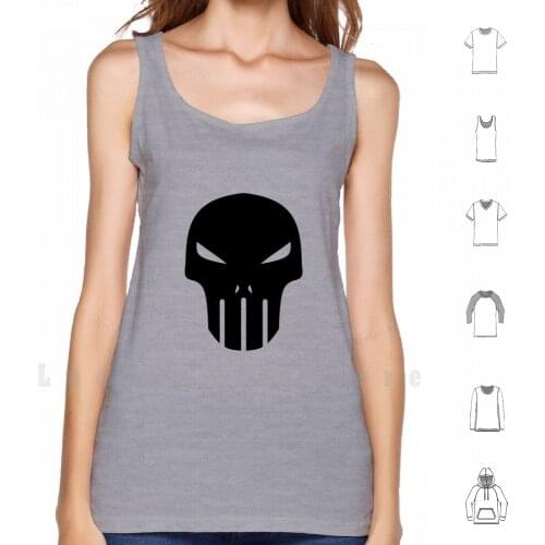 Thick Skull tank tops vest 100% Cotton Skull Punisher Cool Emo Goth Black