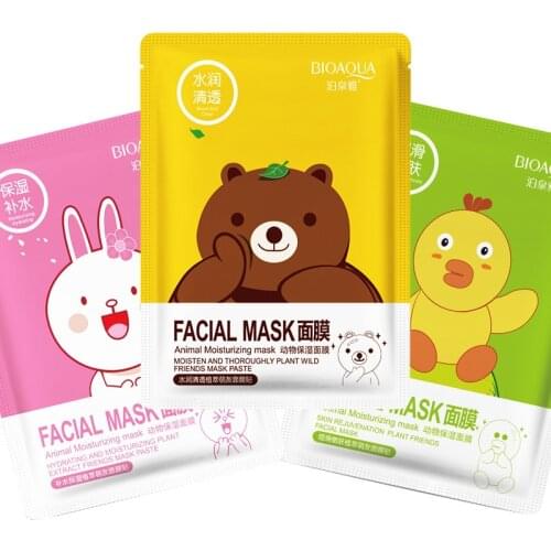 Skin Care Natural Fruit Plant Facial Mask Moisturizing Oil-Control Cherry Blossoms Green Tea Guava Sheet Face Mask
