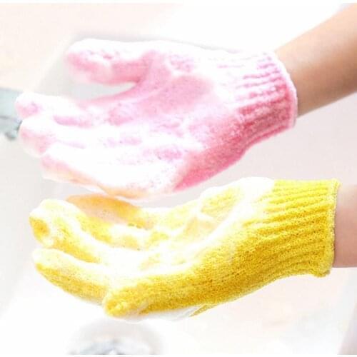 Skid Resistance Shower Exfoliating Gloves Wash Skin SPA Bath Towel Massage Sponge Body Scrub Brush Fingers Gloves