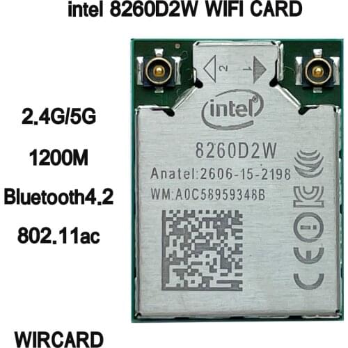 WIRCARD Intel 8260D2W 8260AC Dual Band 802.11ac 2.4G/5G Bluetooth4.2 WIFI Card