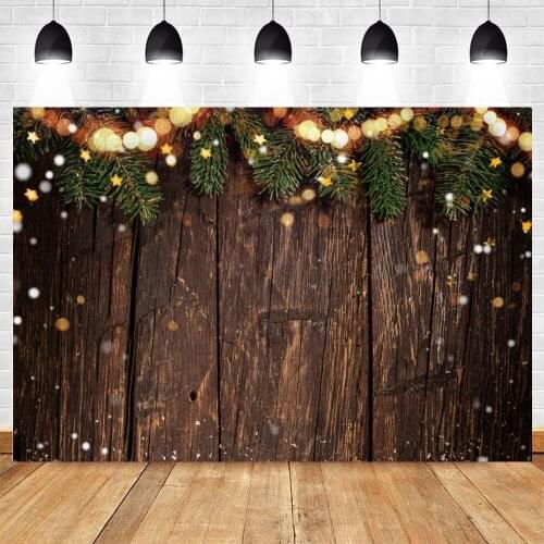 Yeele Christmas Background Star Brown Plank Snowflake Green Leaf Backdrop Baby Photocall Photography Photo Studio Photophone