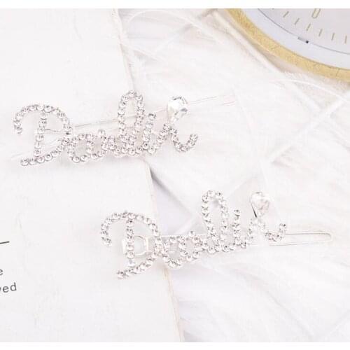 Simple letter rhinestone hairpins women hair clips Women Hair Clips Pins Barrettes Accessories For Women Girls Hair Hairclip