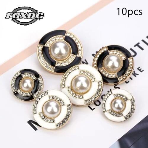 10pc Fashion Rhinestone Buttons Decorative Buttons for Clothing 18mm Snap Fastener Metal Buttons for Clothing Sewing Accessories