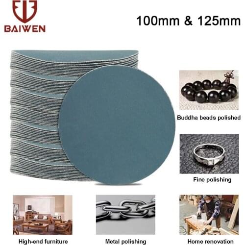 100mm 125mm Sanding Discs Hook Loop Self Stick Sandpaper Abrasive Sand Sheets 60-400 Grit For Dremel Sander Machine