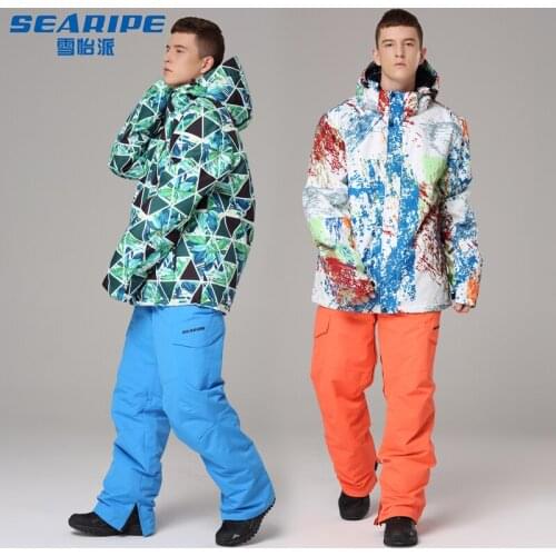 2020 Searipe Ski Sets Men Waterproof Windproof Skiing and Snowboarding Qucik Dry Male Snow Suit Outdoor Sportswear