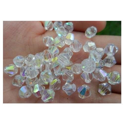 4mm Fry4t5g wholesale 2000Pcs Bicone Faceted loose Glass Beads Black White purple Clear Colored Mixed crystal