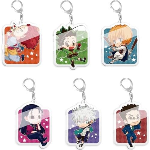 5-10pcs Anime HUNTER×HUNTER Kurapika Gon freecss Killua Zoldyck figure Pendant Key Rings toys Key Chain Bag Charms gift
