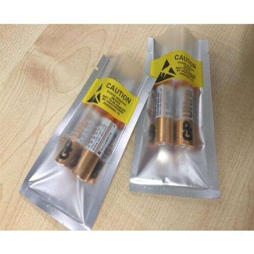 500pcs 8*13cm reusable small size transparent battery packaging bags pouch Translucent plating aluminium anti static plastic bag