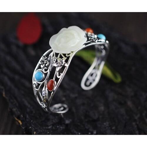 2018 Armbanden Voor Vrouwen Items S925 Pure Ornaments Thai Handmade Certificates Of Ms Hetian Bracelet With Hollow Out Design