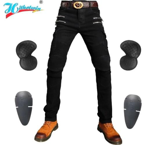 Men motorcycle leisure motorcycle mens cross-country outdoor riding jeans with protective equipment knee pads Hi-07 Moto Pants