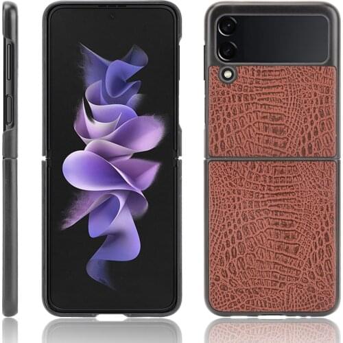 For Samsung Galaxy Z Flip 3 Case Soft PU Leather Vintage Protective Cover F7000 Luxury Shockproof Shell for Galaxy Z Flip Case