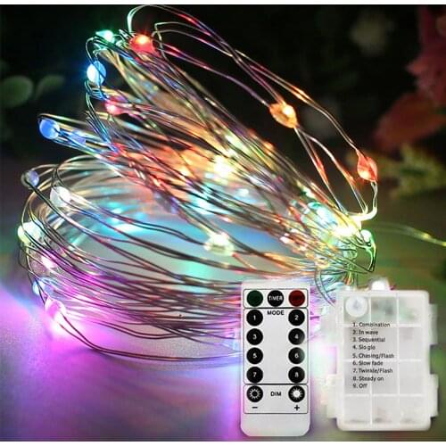 Fairy String Lights 8 Modes 33 Feet 100 Led with Battery Christmas wedding Timer Control Operated Waterproof Copper Wire Twinkle