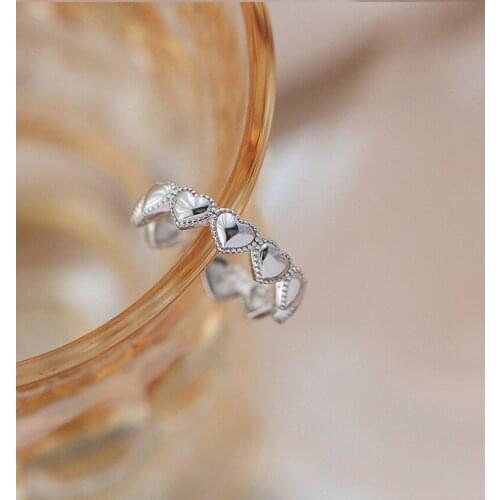 Modern Jewelry Love Ring Retro Adjustable Personality Fashion Heart Connected Hot Selling Metal Ring For Women