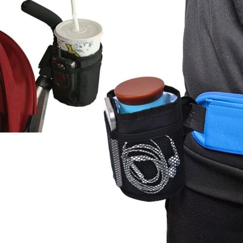 Creative Stroller Drink Cup Holder Pocket Insulated Soft Keys And Phone Holder Pram Straw For Most Strollers