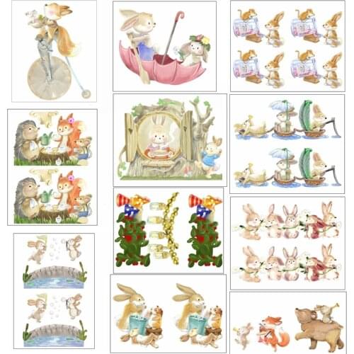 Metal Cutting Dies Matching Paper Cardstock Easter Rabbits Fox Bell Scrapbooking Card Photo Album Making DIY Craft Supplies 2020