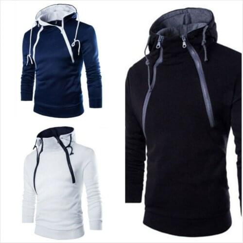 Mens Warm Winter Hoodies Slim Fit Hooded Sweatshirt Outwear Sweater Coat Jacket