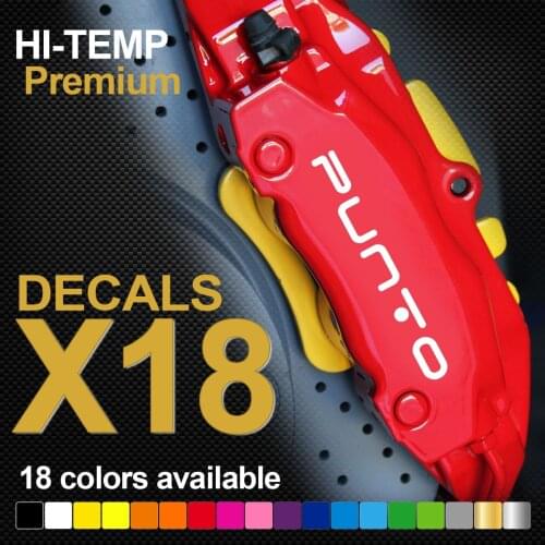 For 18X Punto HI-TEMP PREMIUM BRAKE CALIPER DECALS STICKERS CAST VINYL FIAT Evo Abarth