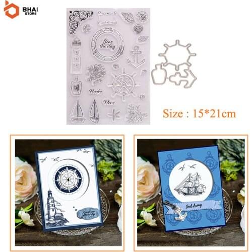Navigation Steering Wheel Metal Cutting Dies and Stamps Stencil for DIY Scrapbooking Photo Album Embossing Decorative Paper Card