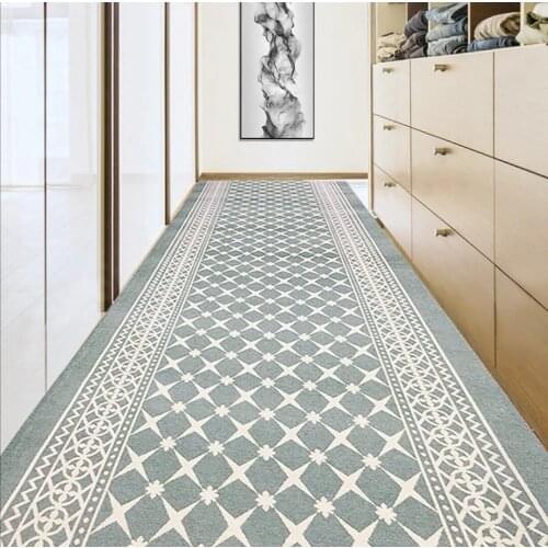 Noslip Stair Rug Carpet Nordic Grey Runner Rug Hallway Long Corridor Carpet 120X300cm Living Room Home Entrance Door Mat Custom