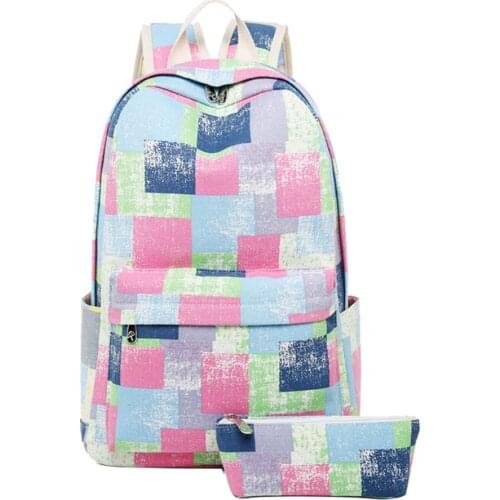 New Arrival Student School Bags 2pcs/set for Teenager Girls Multi Function Laptop School Backpack women bagpacks girl bag