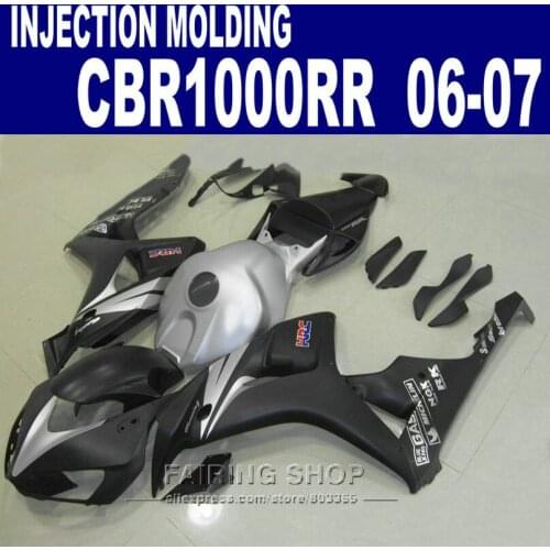 Abs Fairings For Honda cbr 1000rr 06 07 Cbr1000rr 2006 2007 ( Silver black ) fit Fairing kit C44